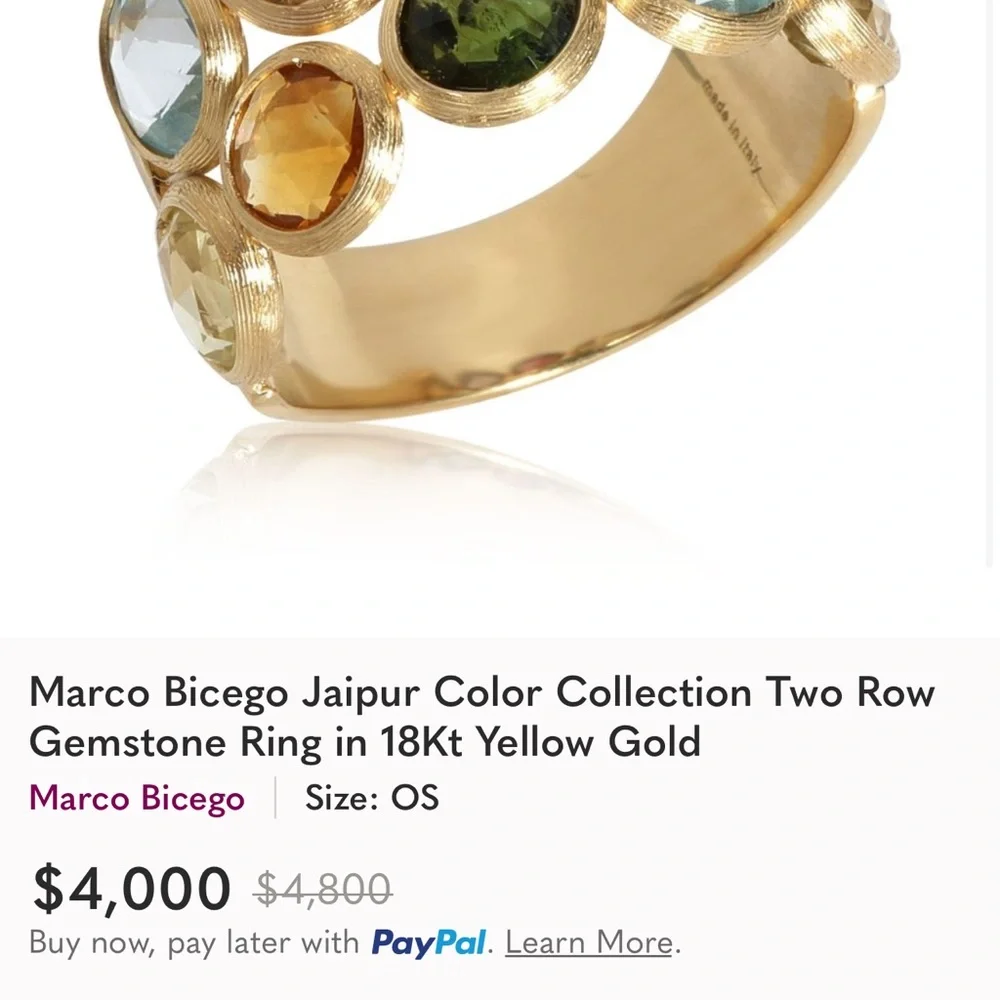 Marco Bicego 18karat Gold Ring with Multi-Colored Gemstones - Picture 6 of 12